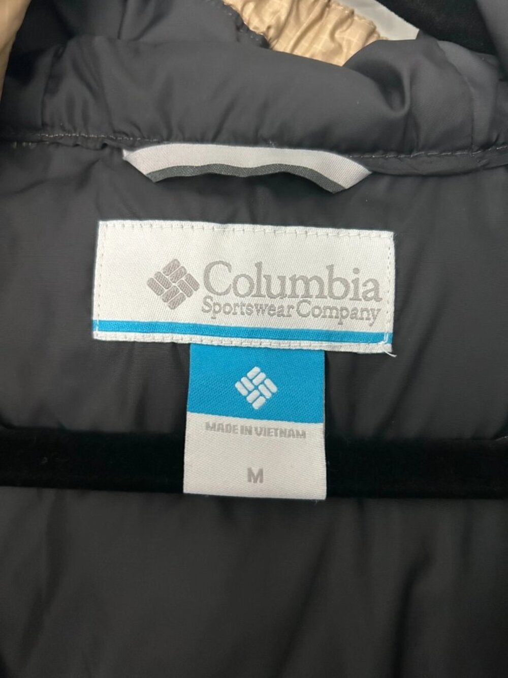 Columbia Karis Gale Long Jacket Women’s Medium Beige Hooded Puffer Coat Full Zip - Picture 5 of 7